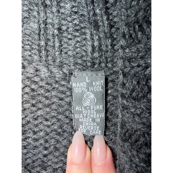 Rare Vintage GAP Hand-Knit Wool Cardigan – Bold Floral szL - Picture 2 of 8